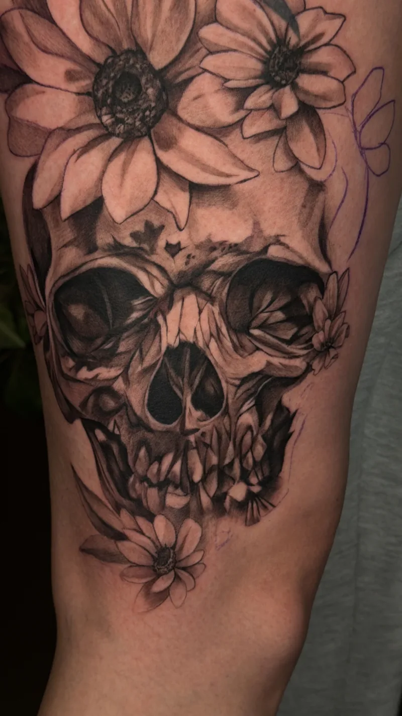 Photoreal black and grey tattoo by Juan Del Pino at Phantom Avenue, Edmonton