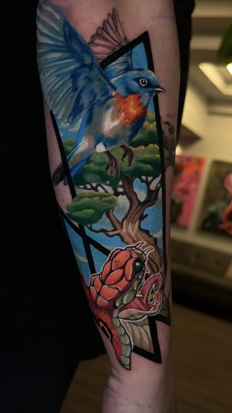 Colour tattoo by Juan Del Pino at Phantom Avenue Edmonton