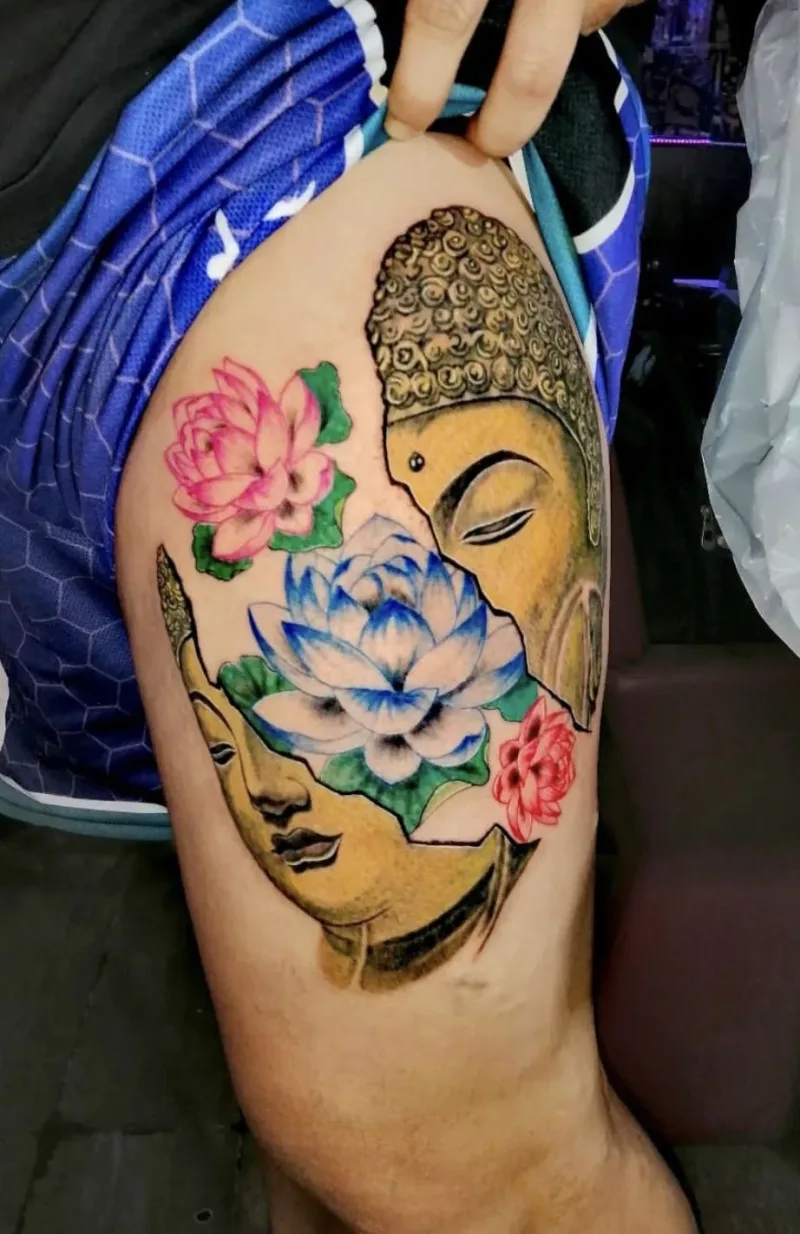 Vibrant colour tattoo by Michael Gumatay at Phantom Avenue, Edmonton
